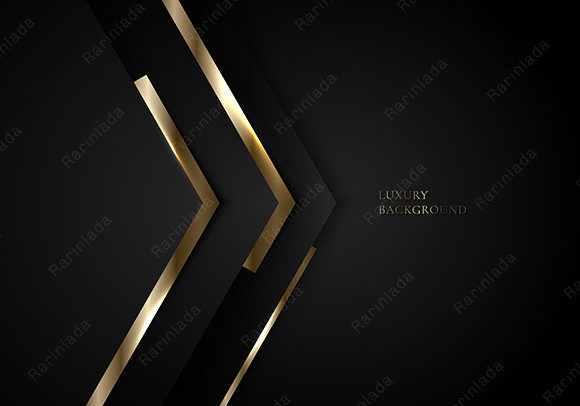 3D Black Gold Arrow Luxury Template