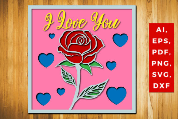 3D SVG Valentine Rose for Creative Projects