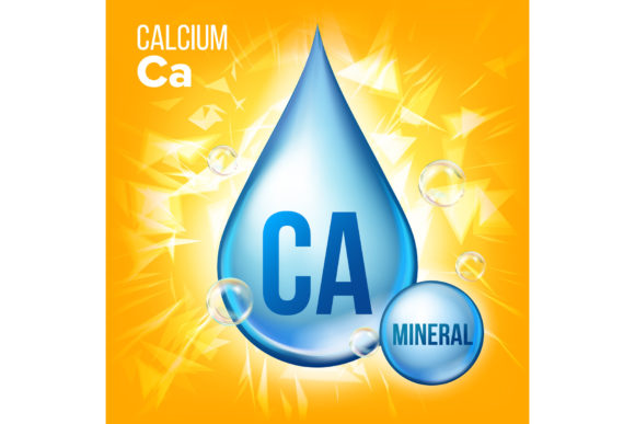 Ca Calcium Vector. Mineral Blue Drop: A Versatile Design Element for Beauty, Health, and Cosmetics