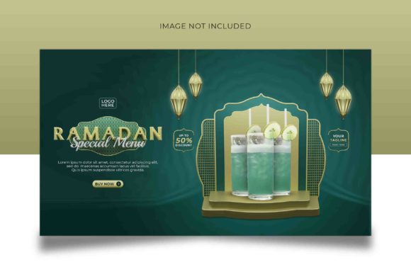 Creating Eye-Catching Ramadan Sale Juice Banner and Social Media Cover Templates with 3D Premium PSD Files