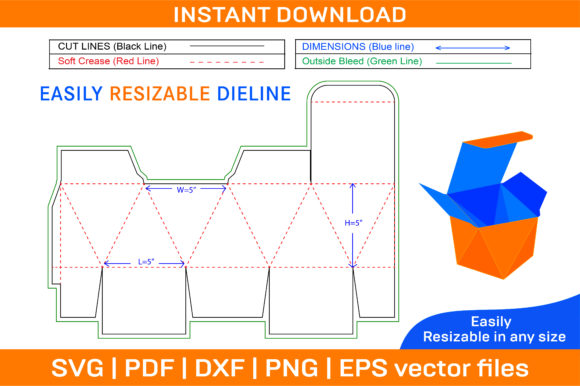 Diamond Shape Square Size Box Dieline: A Custom Solution for Creative Packaging