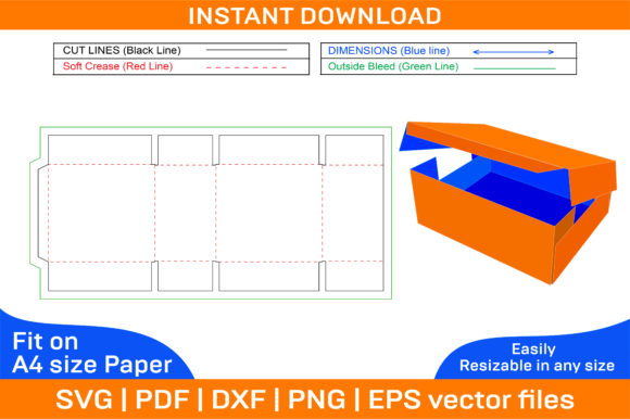 Foldable One Paper Shipping Box Dieline