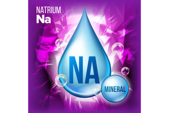 Na Natrium Vector. Mineral Blue Drop – A Versatile Design Element for Beauty, Health, and Cosmetics