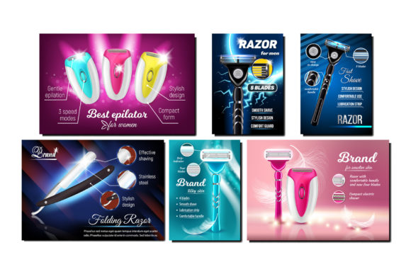 Razor and Epilator Advertising Banner: A Stylish Tool for Modern Marketing