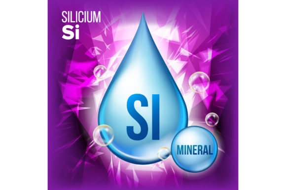 Si Silicium Vector: Mineral Blue Drop and Its Applications in Design