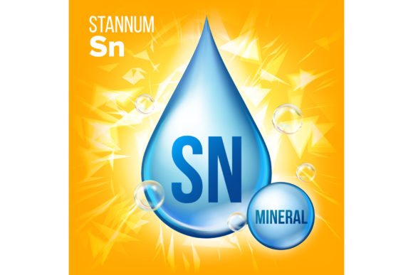 Sn Stannum Vector. Mineral Blue Drop