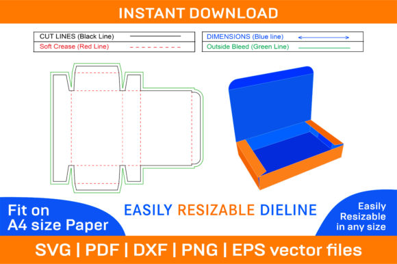 Tuck End Garments Box Dieline Template